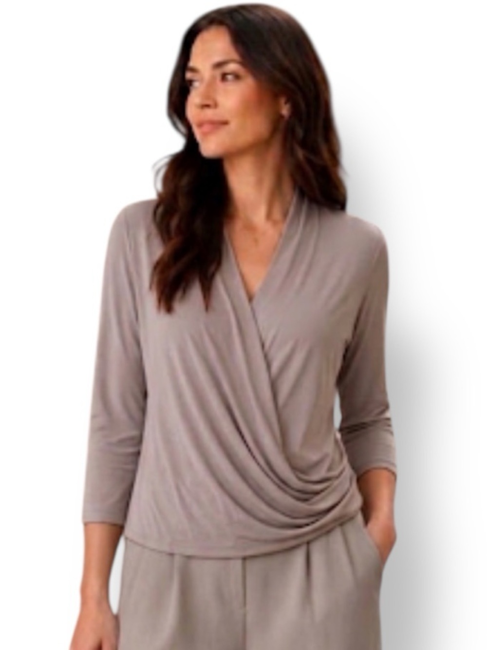 M.M.LaFleur Deneuve Top In Taupe Size XL